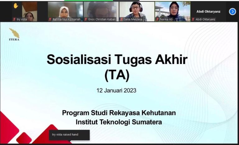 Read more about the article Sosialisasi Tugas Akhir (TA) Mahasiswa, Program Studi Rekayasa Kehutanan